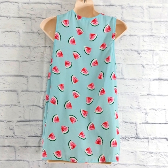 Everly Top Sleeveless Watermelon Design Sz M - Picture 4 of 5